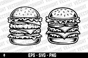 double or triple cheeseburger, a Food Illustration by Vectorhight (Thumbnail 2 of 3)