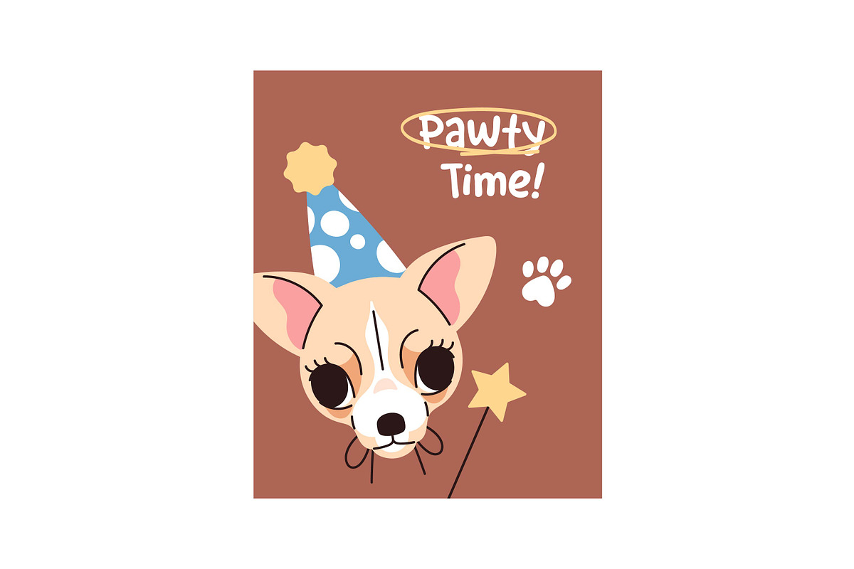 Funny dog avatars set + backgrounds, an Animal Illustration by PaperTrident (Photo 9 of 13)