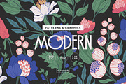 Modern Botanical Pattern and Plants, a Pattern Graphic by likorbut (Thumbnail 1 of 15)