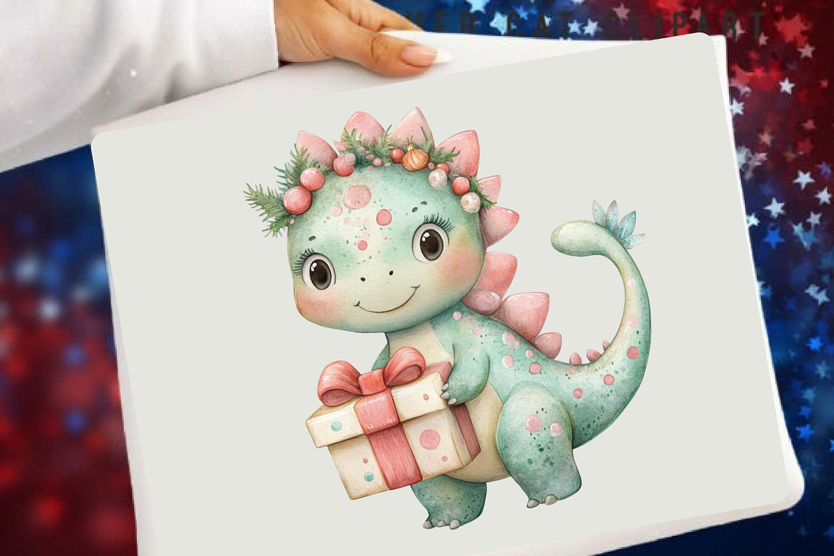 Watercolor Baby Dino Clipart Bundle., an Illustration by SVGArt (Photo 3 of 9)