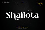 Shallota - Stylish Display Font, a Sans Serif Font by Ekahermawan (Thumbnail 1 of 13)