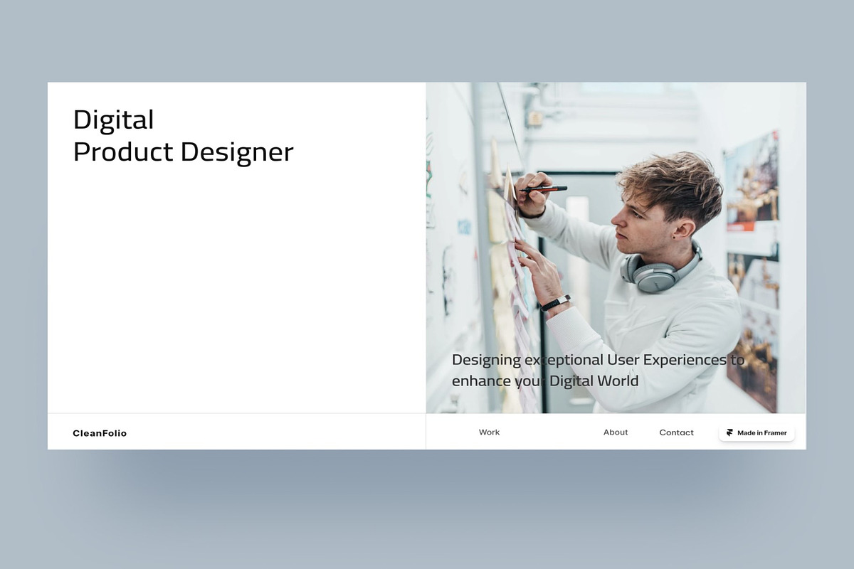 DesignPilot-Clean Portfolio Framer, a Landing Page Template by Digital_Fantasies (Photo 3 of 6)