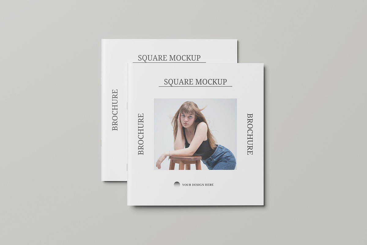Square Brochure Mockup, a Books & Magazine Mockup by AKMAL STUDIO