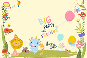 Funny Animals celebrating Birthday, an Animal Illustration by Maria Starus (Thumbnail 3 of 3)