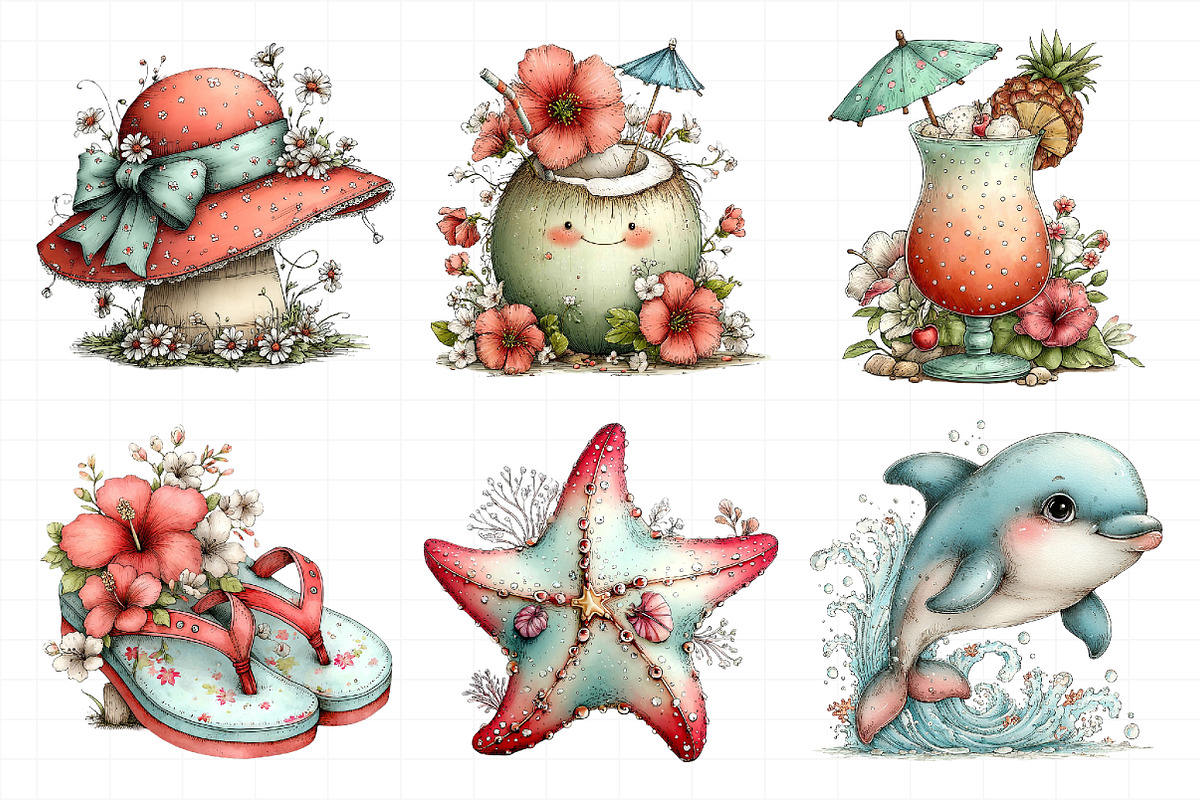 Whimsical Summer Clipart, an Illustration by Daily.Designs (Photo 2 of 6)
