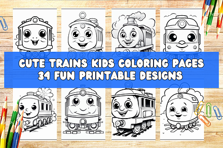 34 Cute Trains Coloring Pages Kids