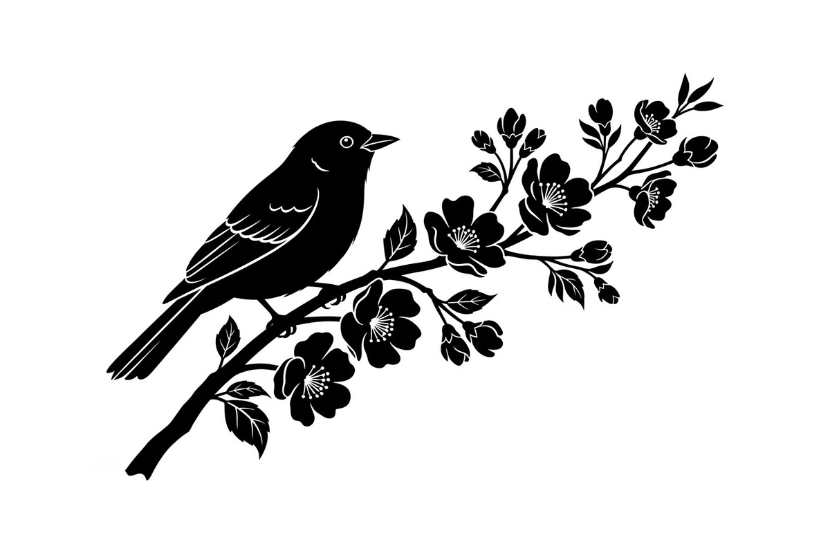 Bird Branch Silhouette Bundle, an Illustration by yasushie (Photo 26 of 31)