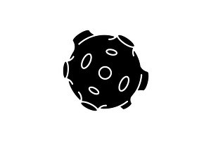 Moon Black Glyph Icon