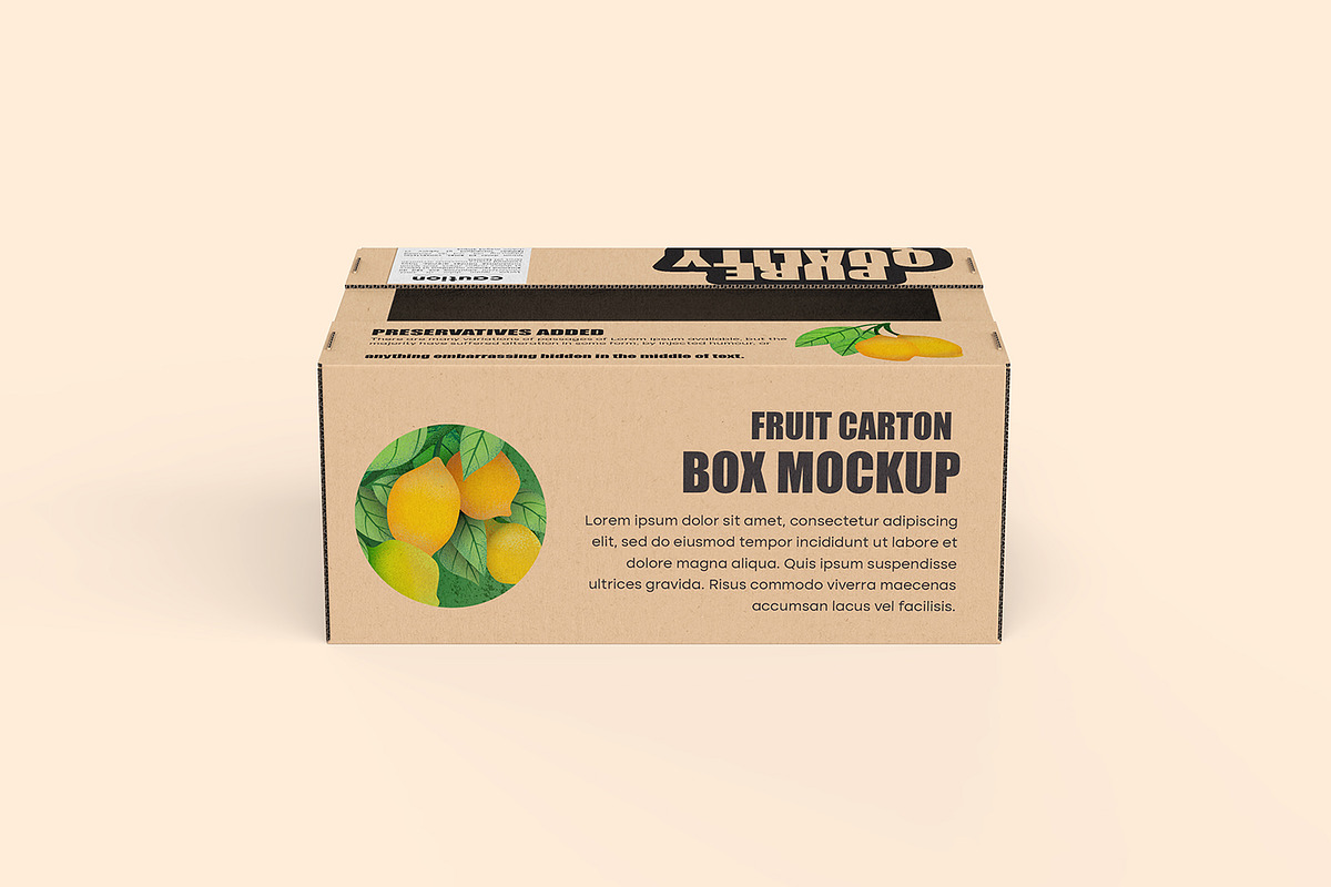 Fresh Fruit Carton Mockup, a Packaging Mockup by Ram Studio LLC (Photo 3 of 16)