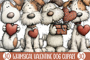 Whimsical Valentine Dog Clipart, an Illustration by Designking (Thumbnail 1 of 5)