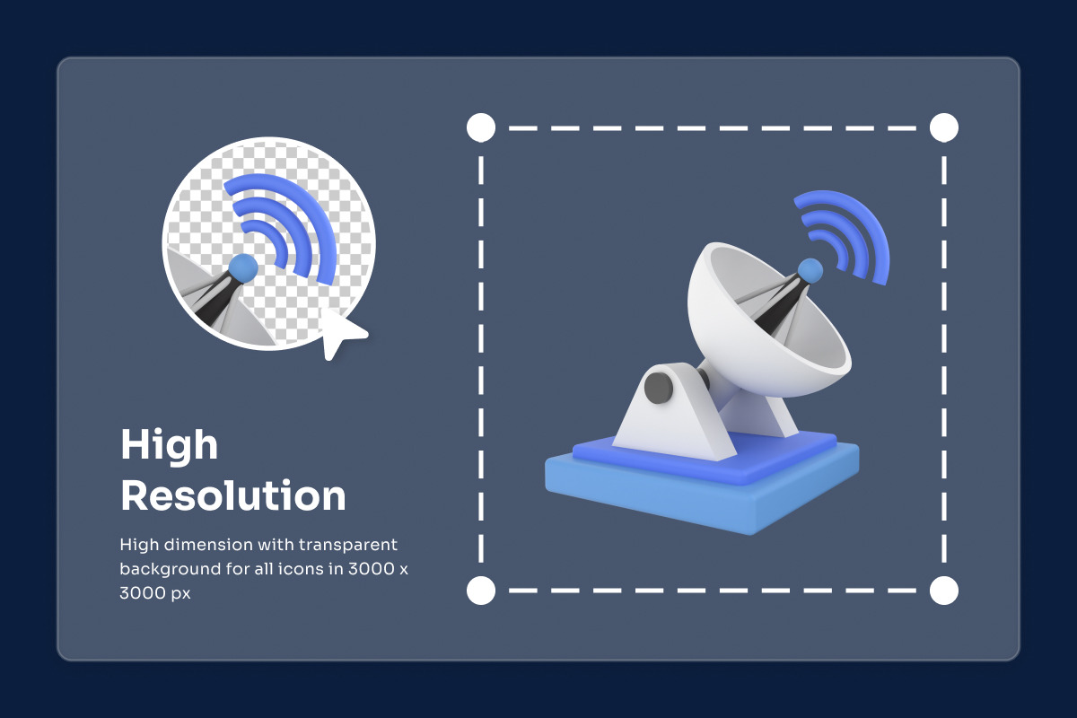 Satellites & Constellation 3D Icons, a Technology Illustration by twinstd (Photo 3 of 6)