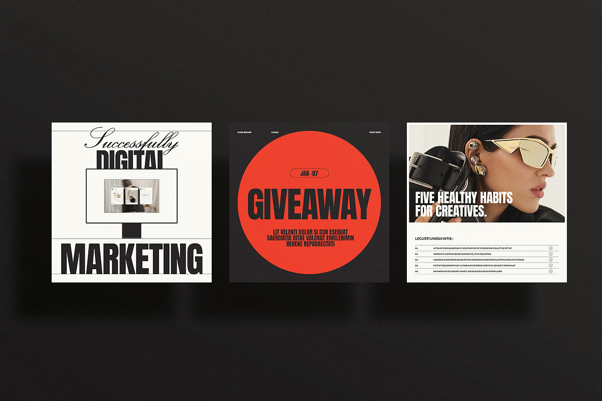HUGE | Social Media Kit Template, a Social Media Template by ArtisanaAura (Photo 9 of 13)