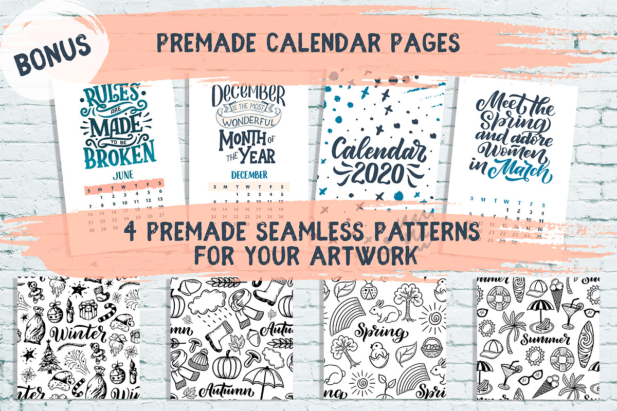 Lettering Calendar Creator 2020, an Illustration by Artlana