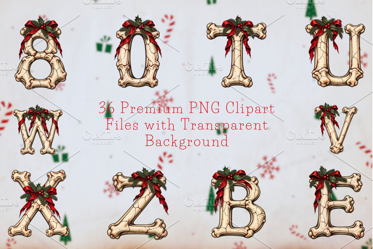 Horror Christmas Bone Alphabets, a Seasonal Illustration by Ink Gallery (Photo 3 of 5)
