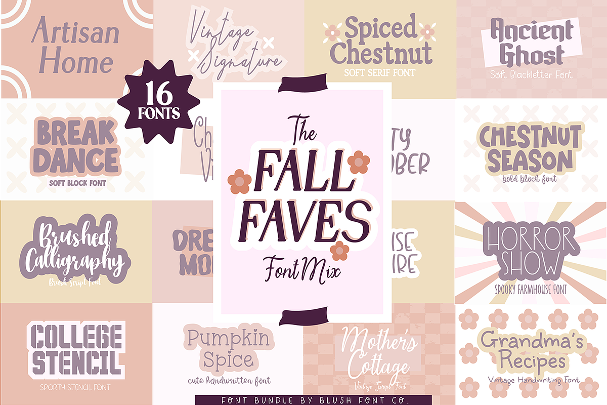 FALL FAVES Font Mix Autumn Font Bund, a Handwritten Font by Blush Font Co. (Photo 1 of 3)