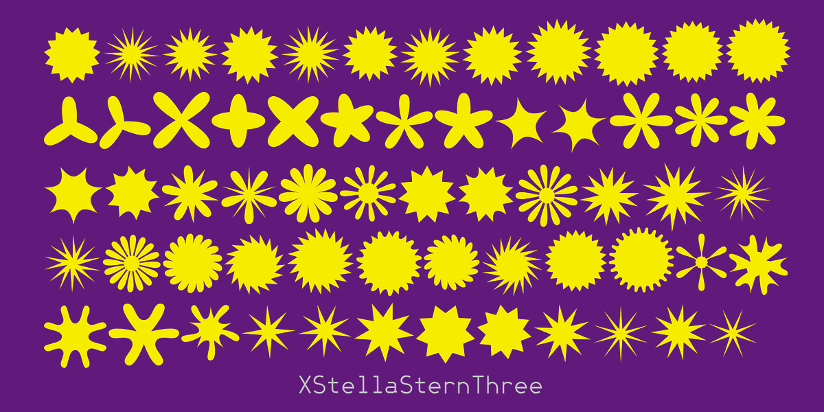 XStellaStern, a Symbol Font by Ingrimayne Type (Photo 3 of 5)