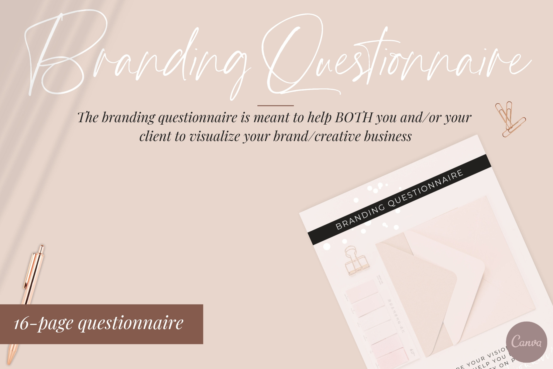 Branding Questionnaire For Canva, a Presentation Template by Brand & Palms