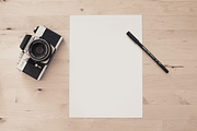 Din A4 Retro Mockup with Old Camera, a Mockup by athadi (Thumbnail 2 of 2)