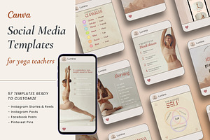 Yoga Social Media Templates - Canva