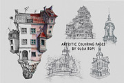 Artistic sketch coloring pages, an Illustration by OlgaRom (Thumbnail 1 of 5)