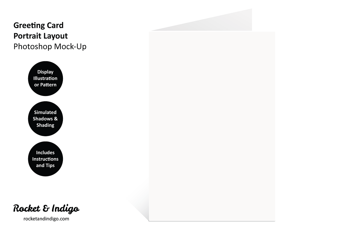 Greeting Card Photoshop Mock-Up 2, a Print Template by Rocket & Indigo (Photo 3 of 3)