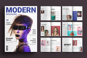 Modern Magazine Template, a Magazine Template by E-Type