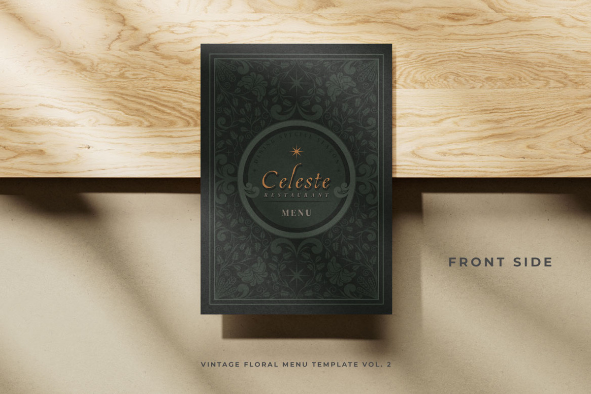 Vintage Floral Menu Vol.2, a Brochure Template by Bewalrus Studio (Photo 3 of 5)