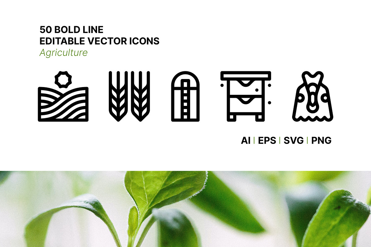 50 Agriculture Icons, an Outline Icon by Side Project (Photo 1 of 7)