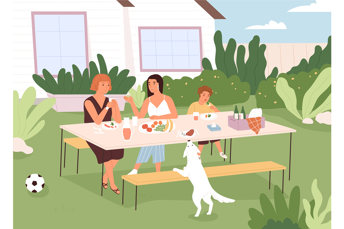 Family in backyard on summer holiday, a Food Illustration by Good Studio (Photo 1 of 3)