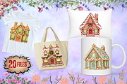 Christmas Gingerbread House Cliparts, a Seasonal Illustration by Ink Gallery (Thumbnail 12 of 13)