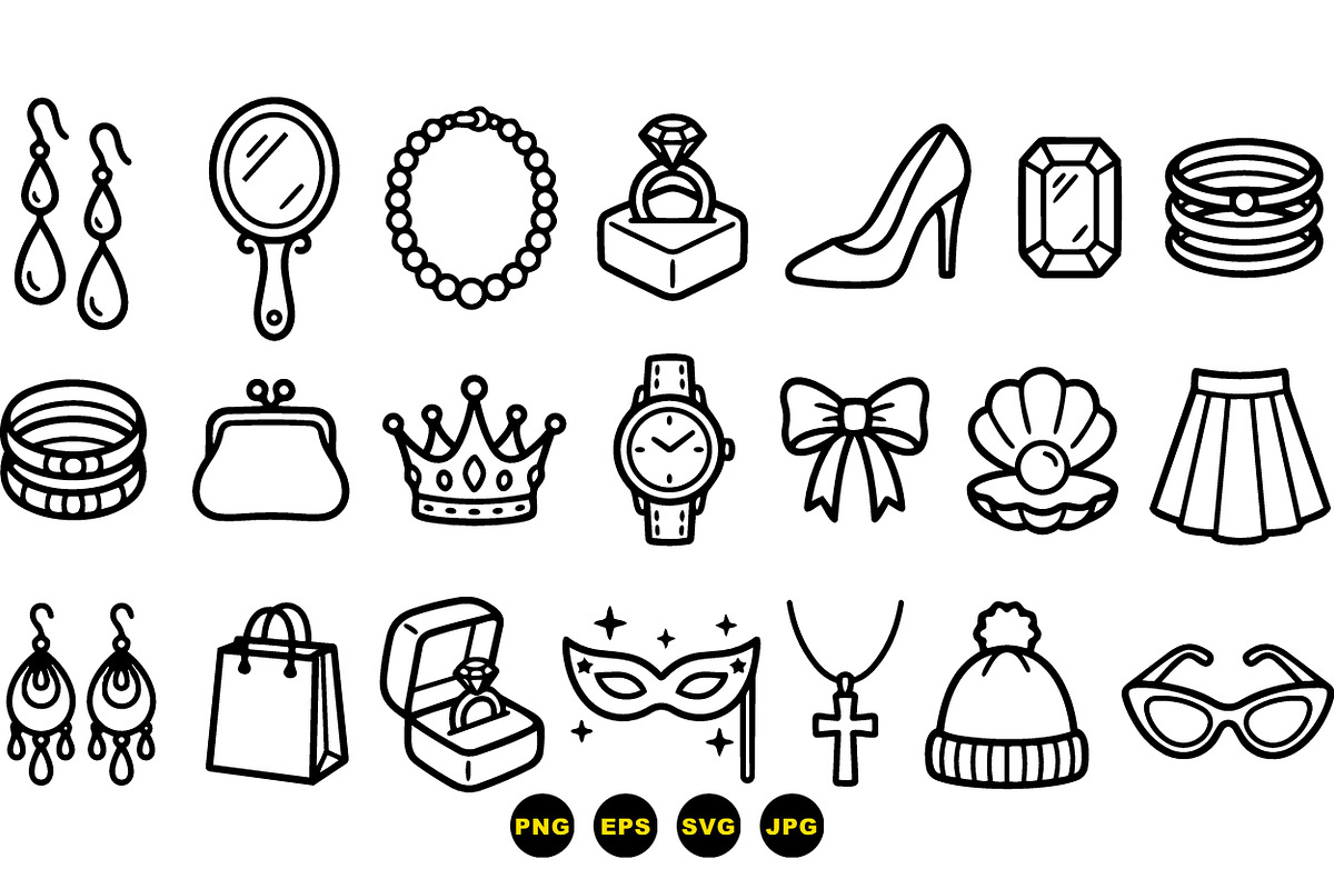Elegant Fashion Accessories Clipart, an Illustration by designvectx (Photo 2 of 3)