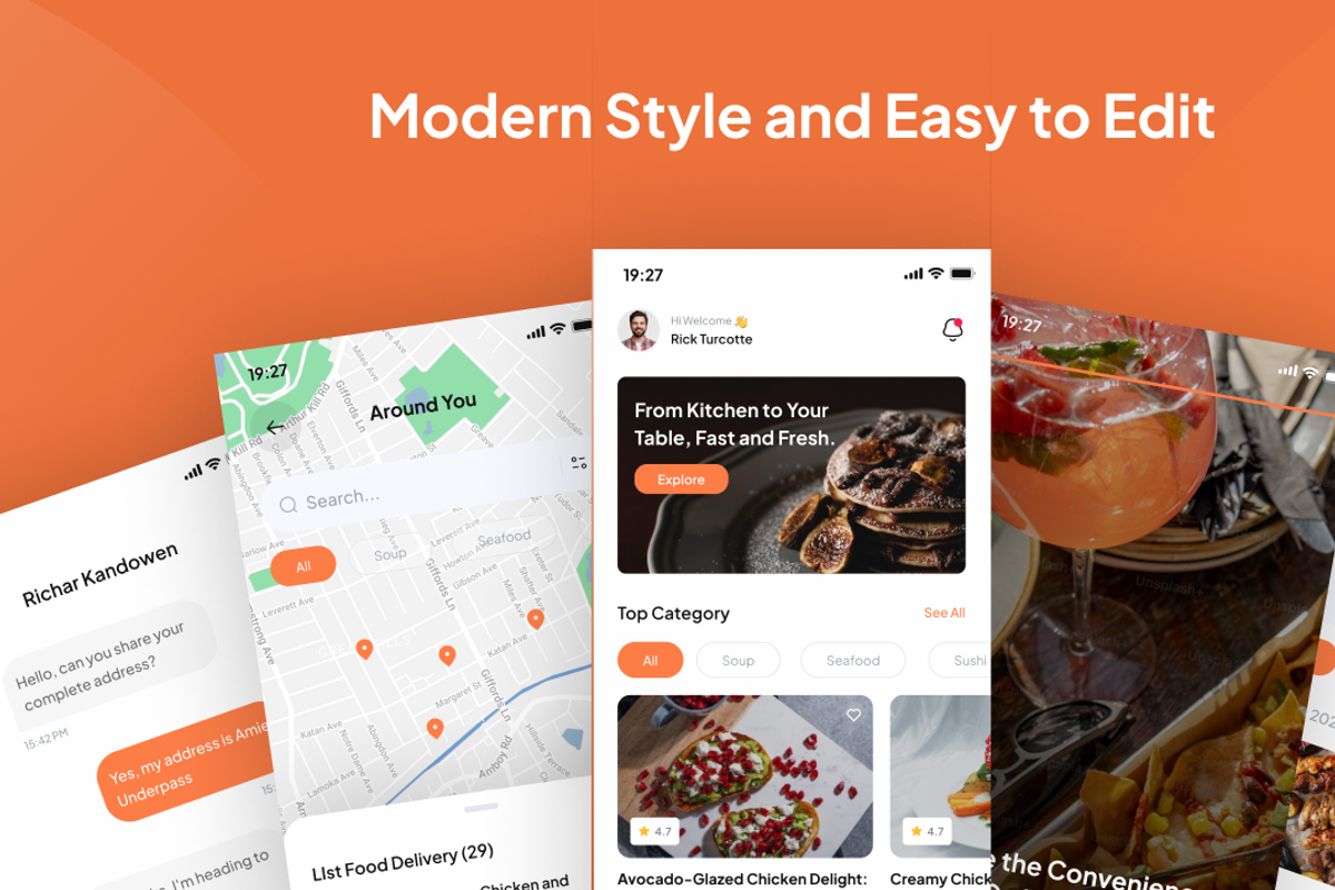 Fastfood - Food Delivery UI Kit, an UI Kit Template by Kawalan Studio (Photo 4 of 6)