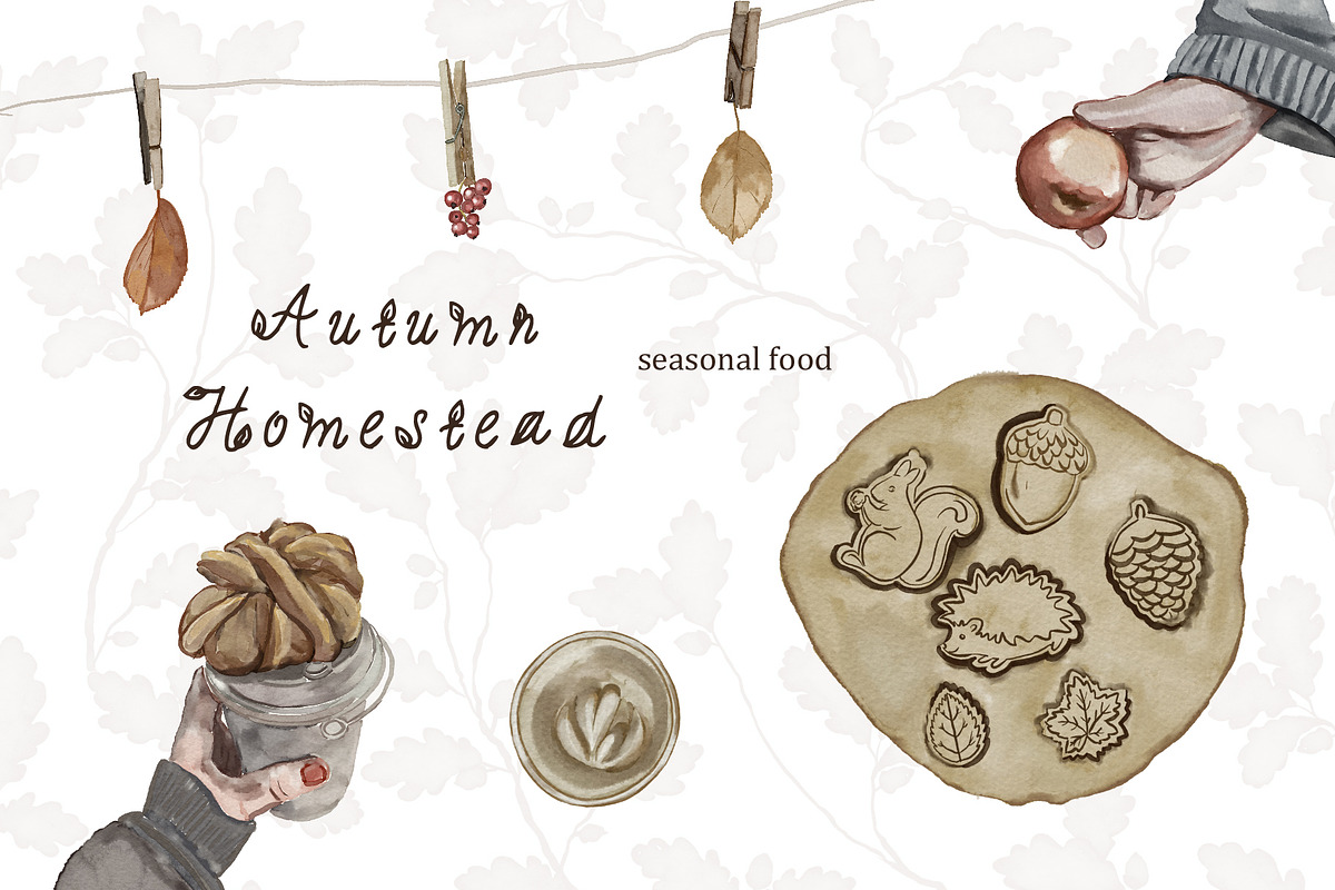 Autumn Homestead-Vintage Сlipart Set, a Seasonal Illustration by Amely.Art (Photo 7 of 14)