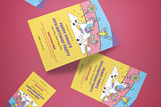 Cheerful Unicorn Birthday Invitation, an Invitation Template by graphicook (Thumbnail 3 of 3)