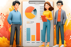 Business team presenting analytics and performance report with charts and colla, a Photo by AS photostudio