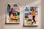 People in cozy home kitchen cards, a Person Illustration by Good Studio (Thumbnail 4 of 5)