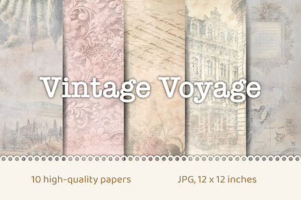 Vintage Voyage, High-Quality Papers, a Wallpaper Graphic by Digitaliya