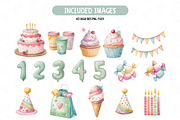 Cute Birthday Dino Clipart Set, an Illustration by TatiMockup (Thumbnail 4 of 6)