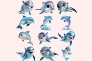 Dolphin PNG Clipart Bundle, a Graphic by M9 Design (Thumbnail 4 of 9)