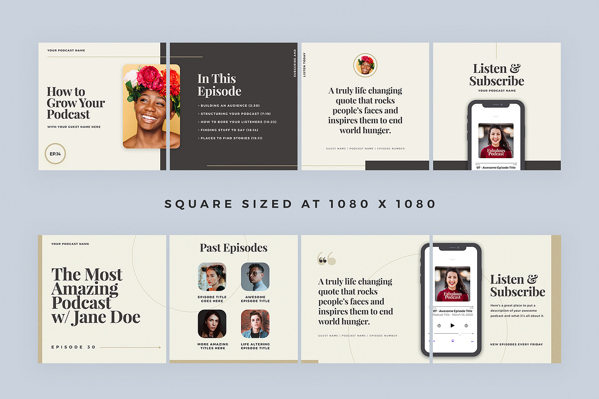 Podcast Bundle for Instagram, a Social Media Template by Roger Coles (Photo 5 of 13)
