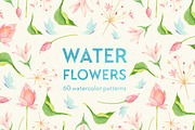 Wetland floral watercolor patterns, a Pattern Graphic by Piñata (Thumbnail 1 of 8)