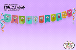 Party Flags CustomizableShape Mockup