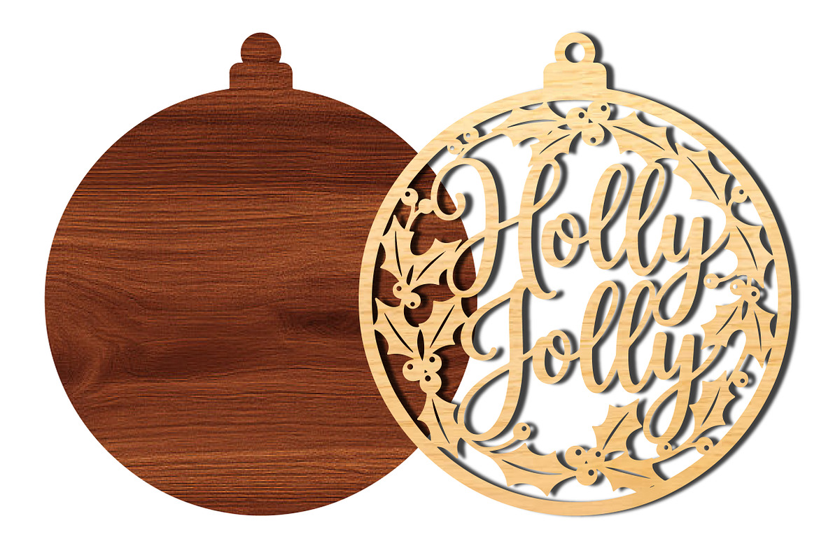 Holly Jolly Christmas Laser Cut SVG, an Object Graphic by DreamCafeArt (Photo 4 of 4)