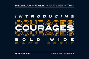 COURAGES - Bold Wide Sans Serif, a Sans Serif Font by Zafara Studios