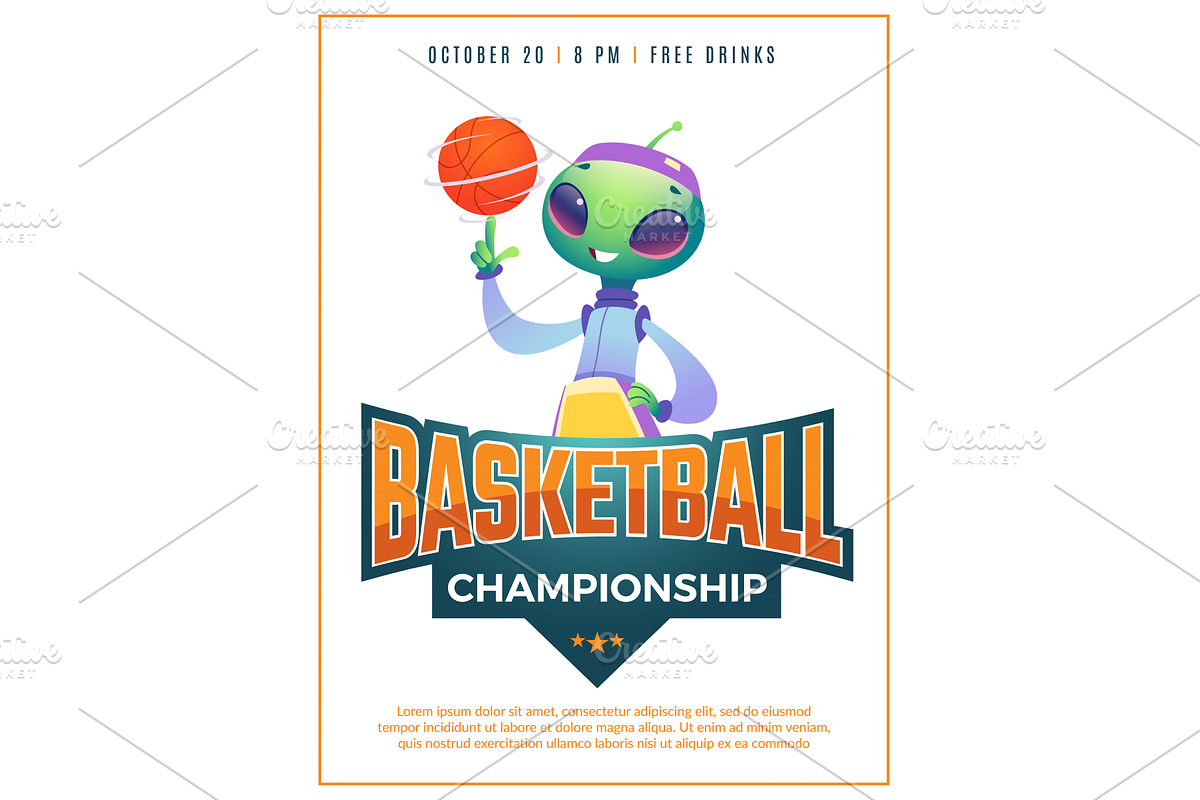Basketball poster. placard with, a Sport Illustration by Onyx