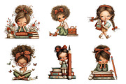 Back To School Girl Clipart, a Seasonal Illustration by DreamArtGraphic (Thumbnail 3 of 5)