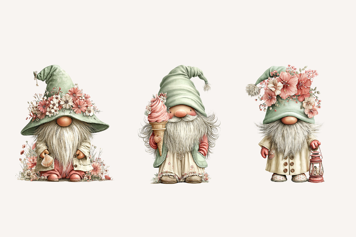 Whimsical summer gnome clipart, an Illustration by Designworld (Photo 5 of 5)