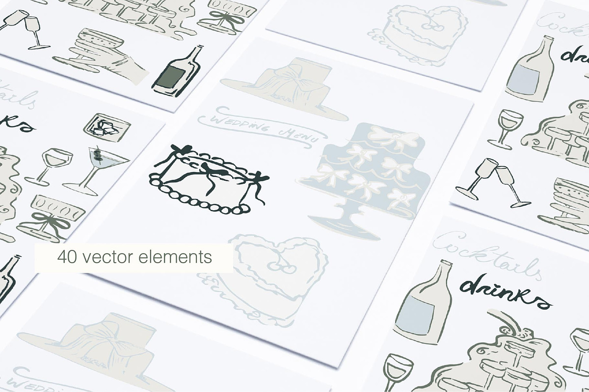 Whimsical wedding party Clipart, an Object Graphic by MayBay Studio (Photo 2 of 7)