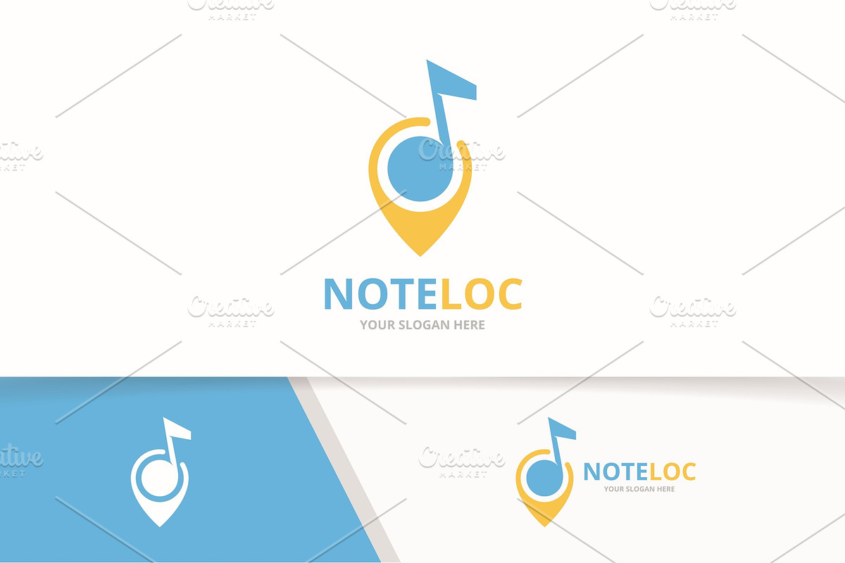 Vector note and map pointer logo, a Branding & Logo Template by GraphiShop