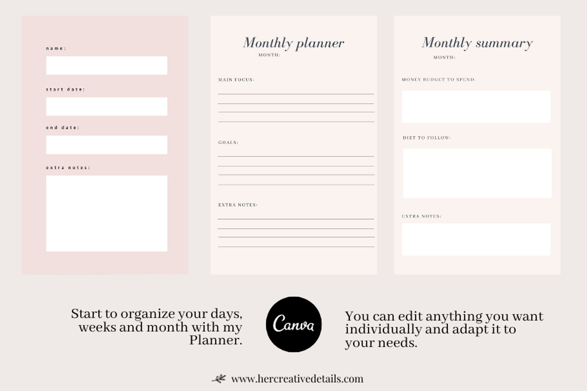 Minimalist Planner Printable PDF